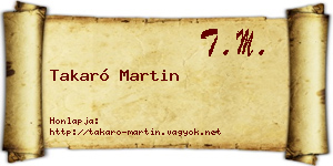 Takaró Martin névjegykártya